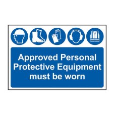 Scan Approved PPE Must Be Worn - PVC Sign 600 x 400mm SCA4020