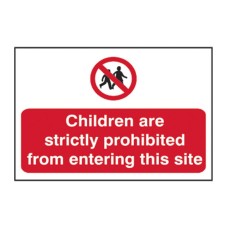 Scan Children Prohibited From Entering Site - PVC Sign 600 x 400mm SCA4054