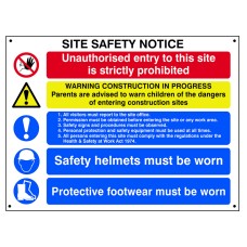 Scan Composite Site Safety Notice - FMX Sign 800 x 600mm SCA4550