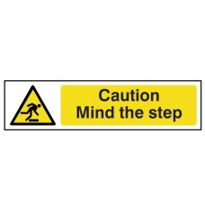 Scan Caution Mind The Step - PVC Sign 200 x 50mm SCA5109