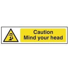 Scan Caution Mind Your Head - PVC Sign 200 x 50mm SCA5110