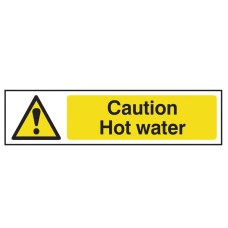 Scan Caution Hot Water - PVC Sign 200 x 50mm SCA5116