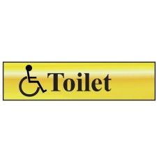 Scan Disabled Toilet - Polished Brass Effect 200 x 50mm SCA6004