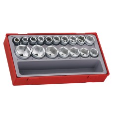 Teng TT1217-6 Metric 6-Pt Socket Set, 17 Piece - 1/2in Drive TENTT12176