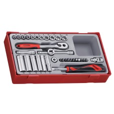 Teng TT1435 4-13mm Socket Set, 35 Piece - 1/4in Drive TENTT1435