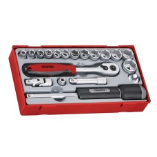 Teng TT3819 Regular Metric Socket Set,  19 Piece -  3/8in Drive TENTT3819