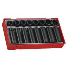 Teng TT9116 Regular/Deep Impact Socket Set, 16 Piece-  1/2in Drive TENTT9116