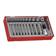 Teng TTHEX23 Metric Hex Bit Socket Set, 23 Piece - 1/2in Drive TENTTHEX23