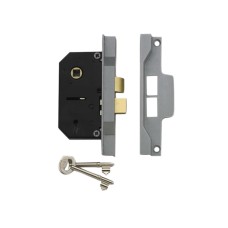 UNION 2242 2 Lever Mortice Rebated Sashlock Silver Enamel 65.5mm 2.5in Visi UNNY2242SE25