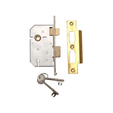 UNION 2277 3 Lever Mortice Sashlock Polished Brass 65mm 2.5in Visi UNNY2277PL25